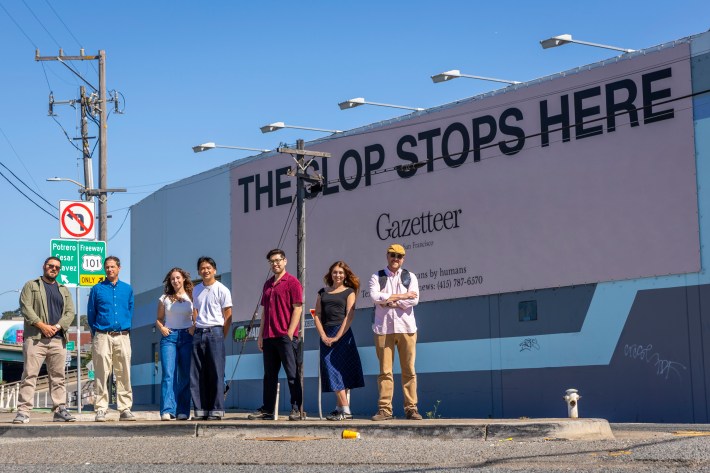 The Slop Stops Here: Gazetteer SF billboard in San Francisco